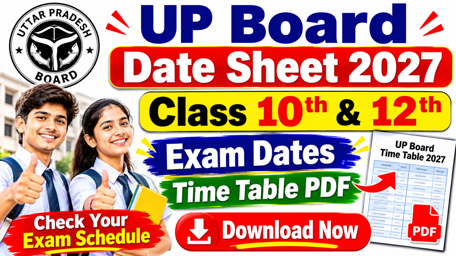 UP Board Date Sheet 2027